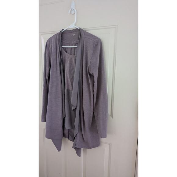 Garnett Hill Lavender Silk/Cotton Cardigan/tank set, size small, boho  lagenlook - Picture 1 of 9